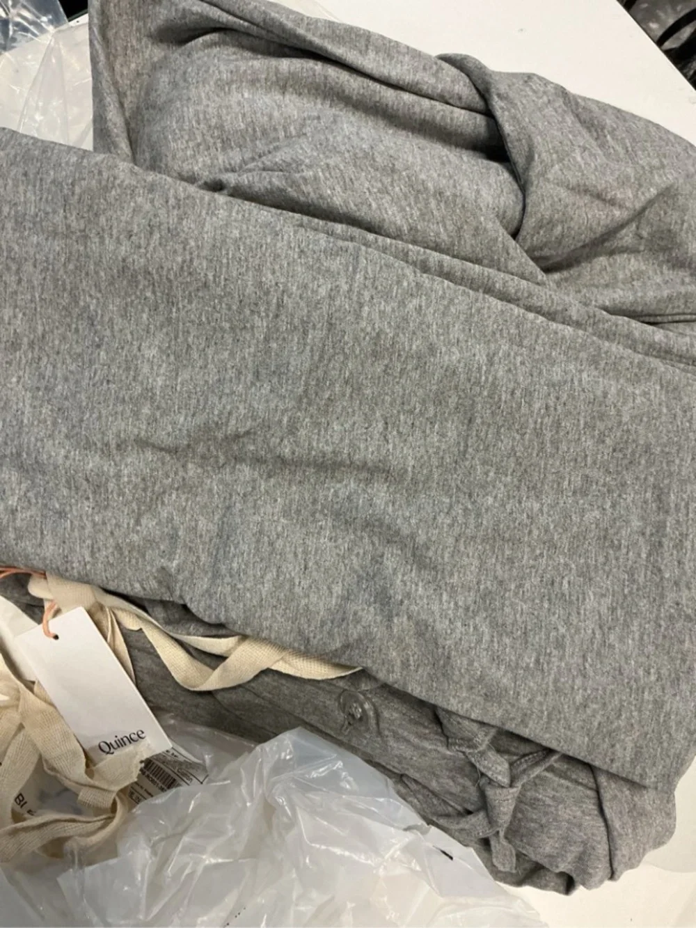 New Organic Jersey Duvet Cover set with shams King/Cal King Gray